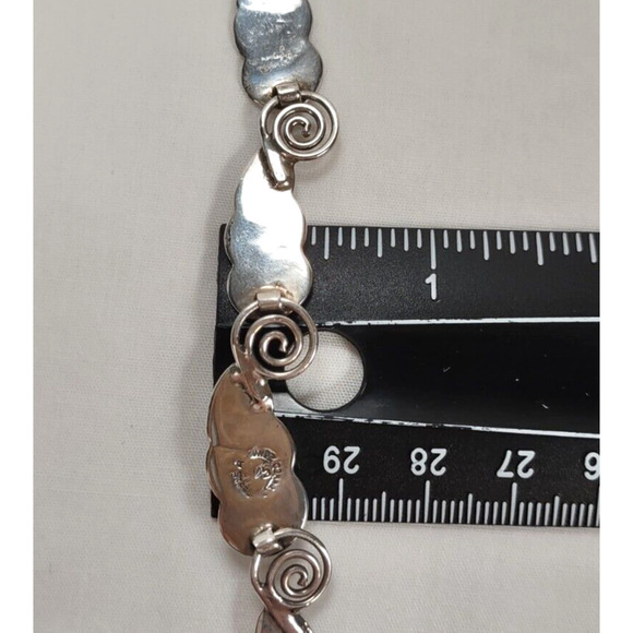 Vintage A or R Muñoz Taxco 925 Sterling Silver Leaf Necklace 17” Handmade Mexico - Picture 13 of 16